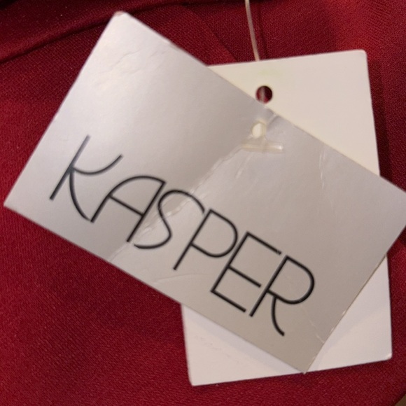 Kasper Red Blazer Fully Lined Silver Button & Zippers on Sleeve Size 18w Rack 1 - Picture 6 of 7